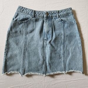 Princess Polly Jean Skirt Mini Blue Denim 100% Cotton Size 6